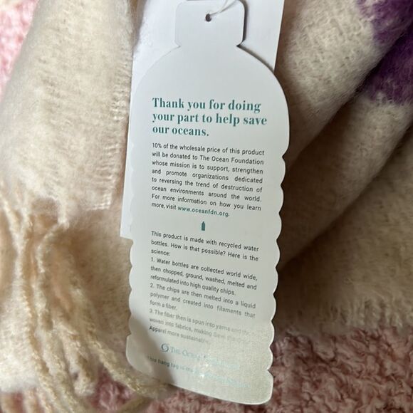 Roffe‎ Save the Ocean multi color fringe scarf NEW - Picture 5 of 7